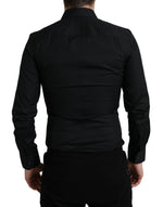 Dolce & Gabbana Elegant Black Slim Fit Italian Dress Men's Shirt
