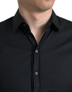 Dolce & Gabbana Elegant Black Slim Fit Italian Dress Men's Shirt
