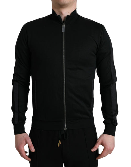 Dolce & Gabbana Elegant Full Zip Black Men's Sweater