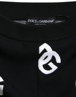 Dolce & Gabbana Black Viscose Skinny Men Leggings Logo Print Men's Pants
