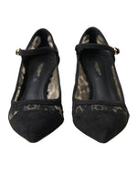 Dolce & Gabbana Elegant Black Taormina Lace Women's Heels