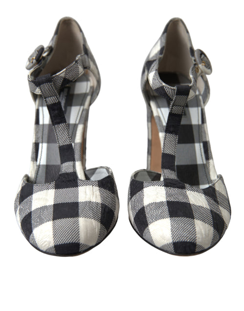 Dolce & Gabbana Chic Gingham T-Strap Pumps: Timeless Mary Jane Women's Heels