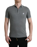 Dolce & Gabbana Elegant Grey Cotton Polo Men's T-Shirt