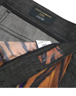Dolce & Gabbana Multicolor Tiger Leopard Cotton Loose Tapered Men's Pants