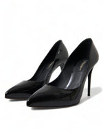 Dolce & Gabbana Elegant Black Patent Stiletto Women's Heels