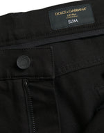 Dolce & Gabbana Black Cotton Stretch Slim Skinny Denim Men's Jeans