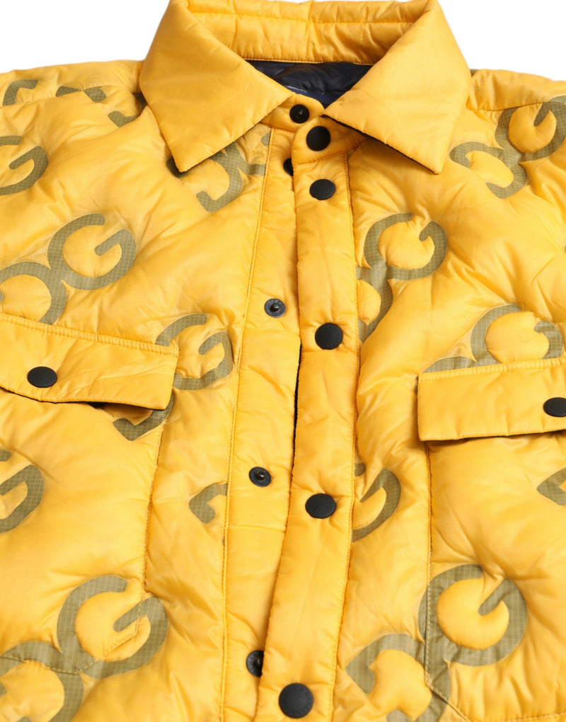 Dolce & Gabbana Elegant Yellow Padded Blouson Men's Jacket