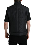 Dolce & Gabbana Sleek Black High-Neck Vest Men's Jacket