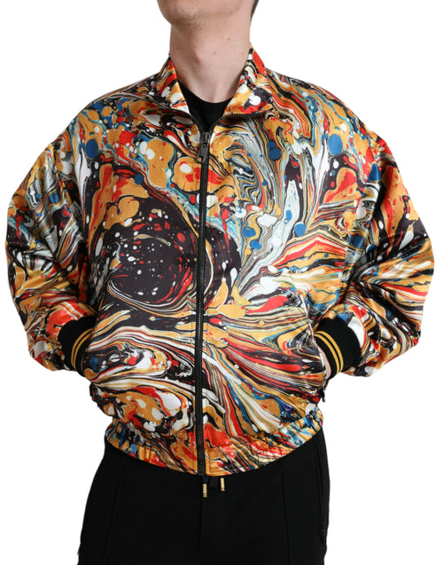 Dolce & Gabbana Colorful Abstract Bomber Men's Jacket