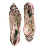 Dolce & Gabbana Elegant Pink Floral Crystal Women's Pumps