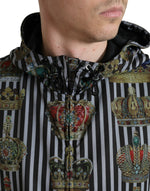 Dolce & Gabbana Chic Black & White Hooded Tech Men's Jacket
