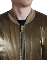 Dolce & Gabbana Elegant Bronze Bomber Men's Jacket