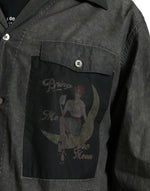 Dolce & Gabbana Elegant Dark Gray Cotton Button-Down Men's Shirt