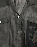 Dolce & Gabbana Elegant Dark Gray Cotton Button-Down Men's Shirt