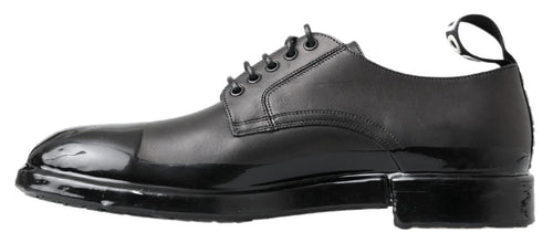 Dolce & Gabbana Black Leather Derby Dress Men's Shoes