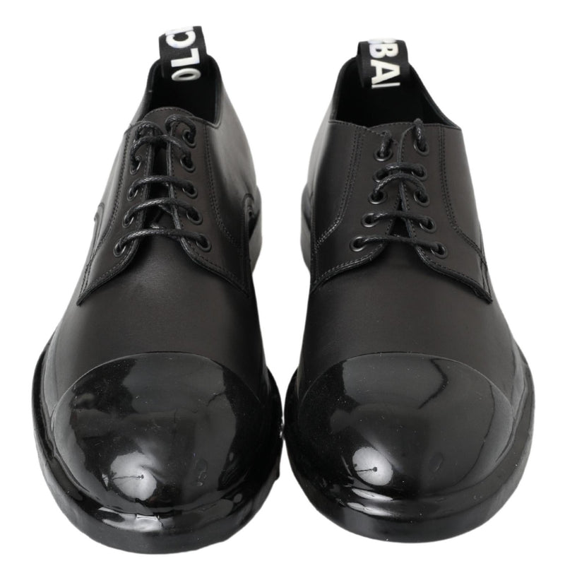 Dolce & Gabbana Elegant Derby Lace-Up Leather Shoes in Men's Black