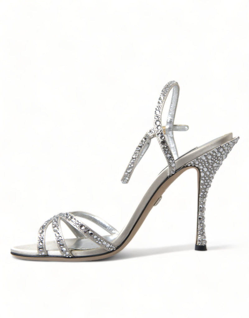 Dolce & Gabbana Elegant Crystal Embellished Heels Women's Sandals