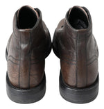 Dolce & Gabbana Elegant Horse Leather Lace-Up Men's Boots
