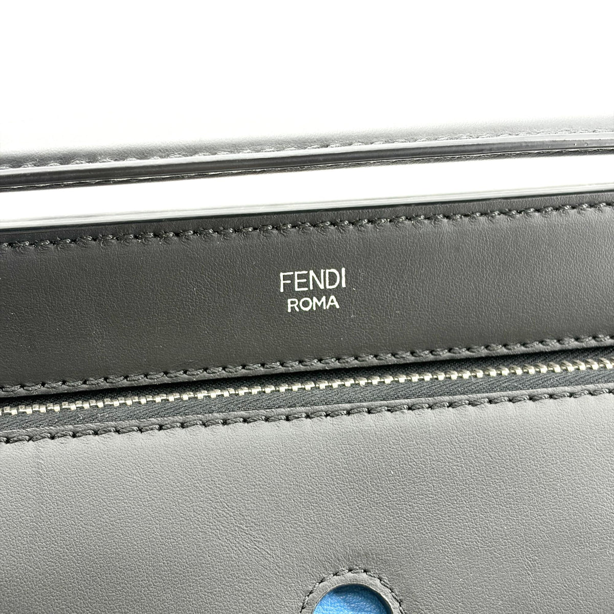 Fendi Dotcom Convertible Satchel Leather Black Calfskin Handbag (Pre-Owned)