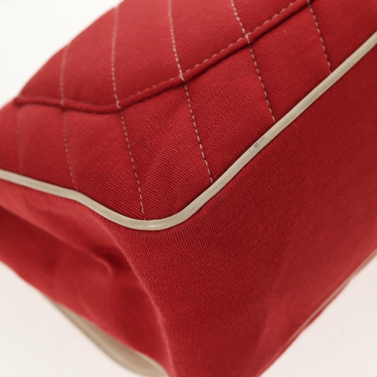Chanel Leo Lion Flap Chevron Jersey Red Cotton Shoulder Bag Bag (Pre-Owned)