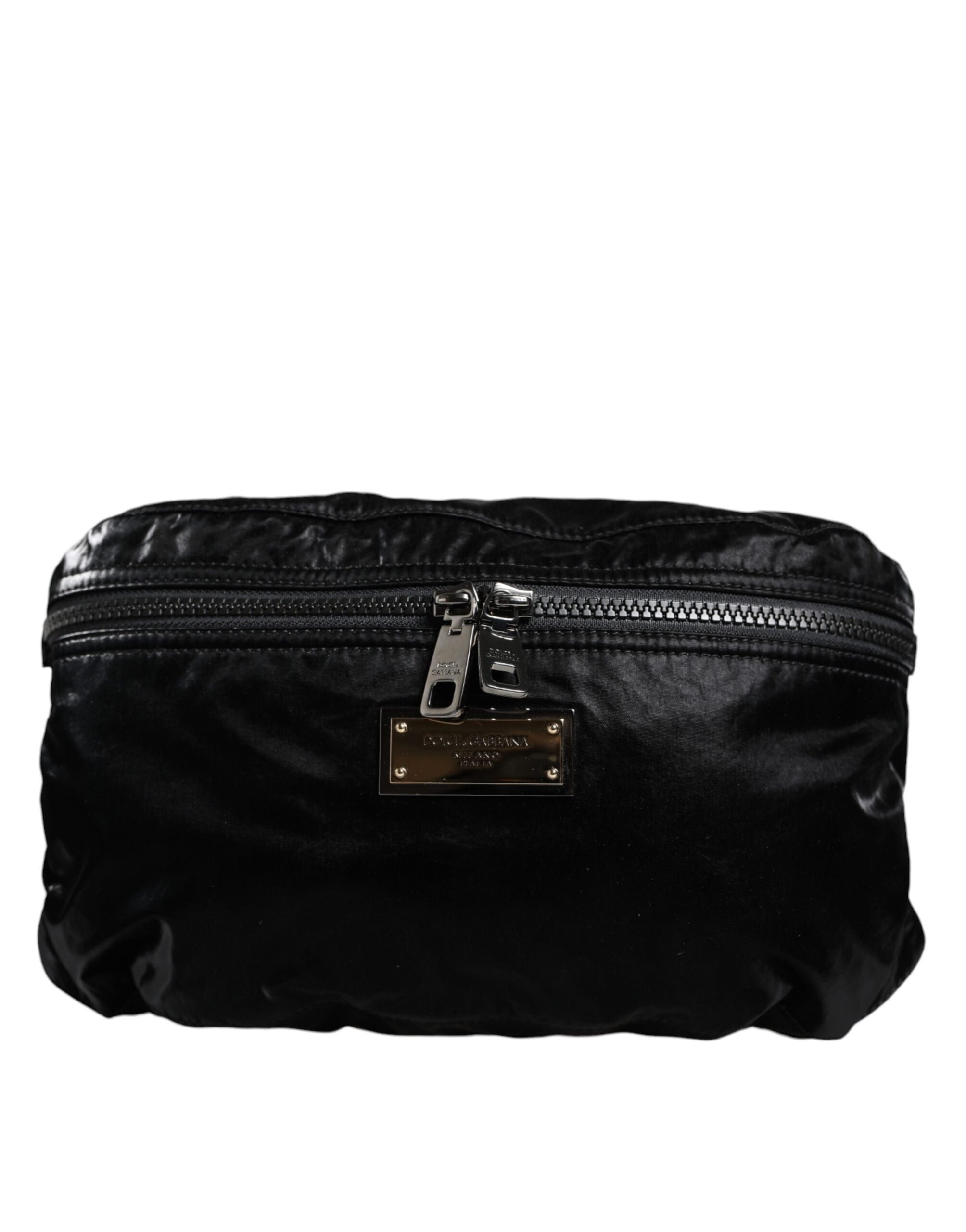 Dolce & Gabbana Black Nylon Fabric Belt Waist Fanny Pack Women's Bag