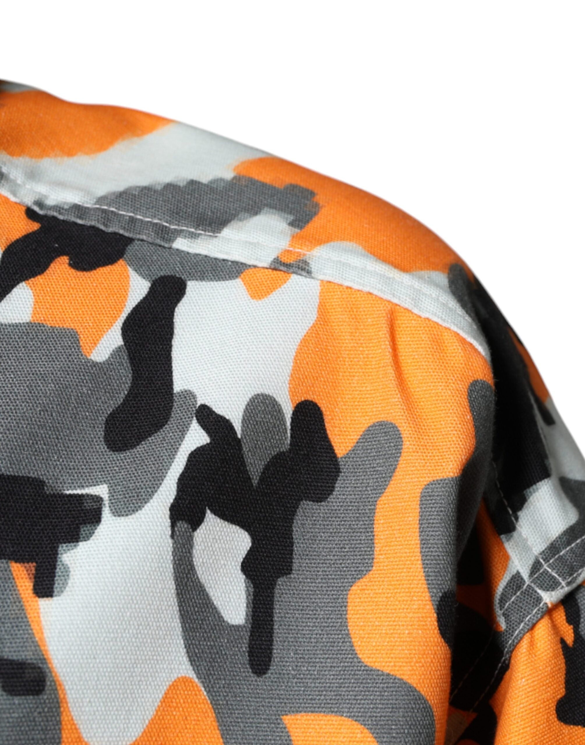Dolce & Gabbana Multicolor Camouflage Cotton Denim Collared Men's Jacket