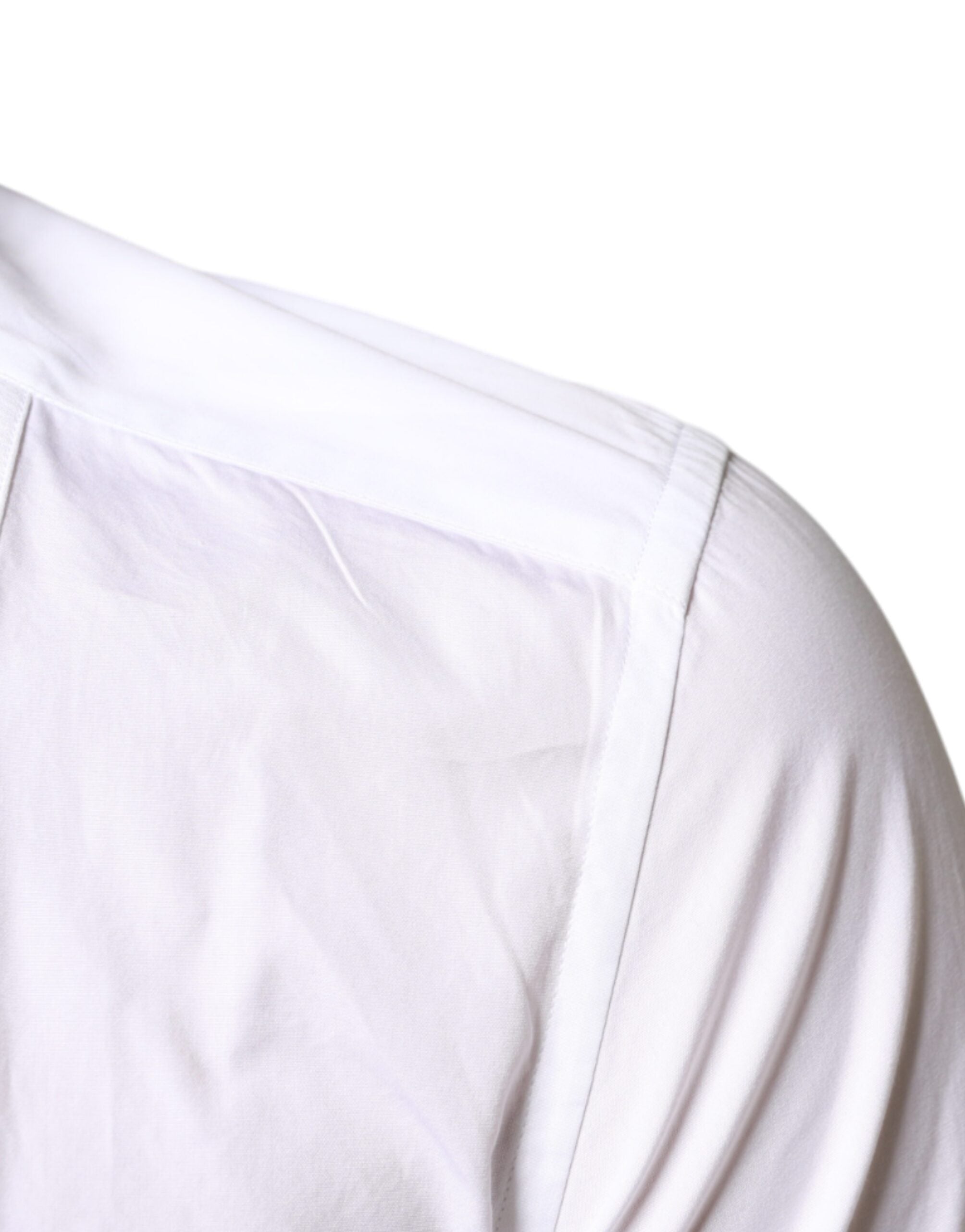 Dolce & Gabbana White Bib Cotton Poplin Formal Dress Men's Shirt