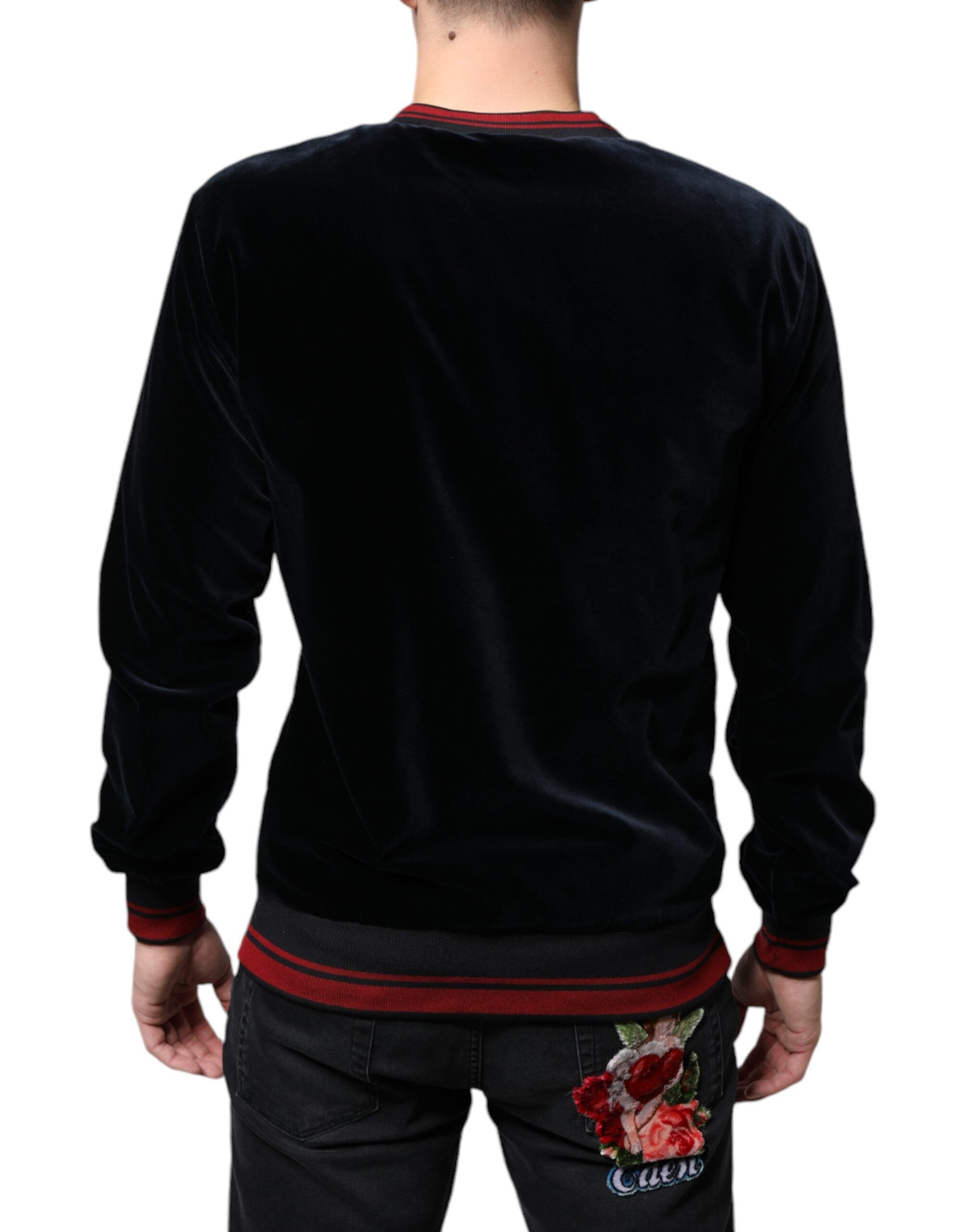 Dolce & Gabbana Multicolor Jacquard Crew Neck Sweatshirt Men's Sweater