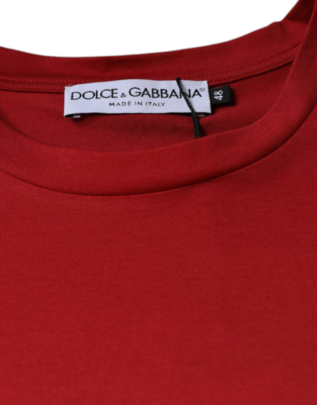 Dolce & Gabbana Red Cotton DG Logo Print Crew Neck Men's T-shirt