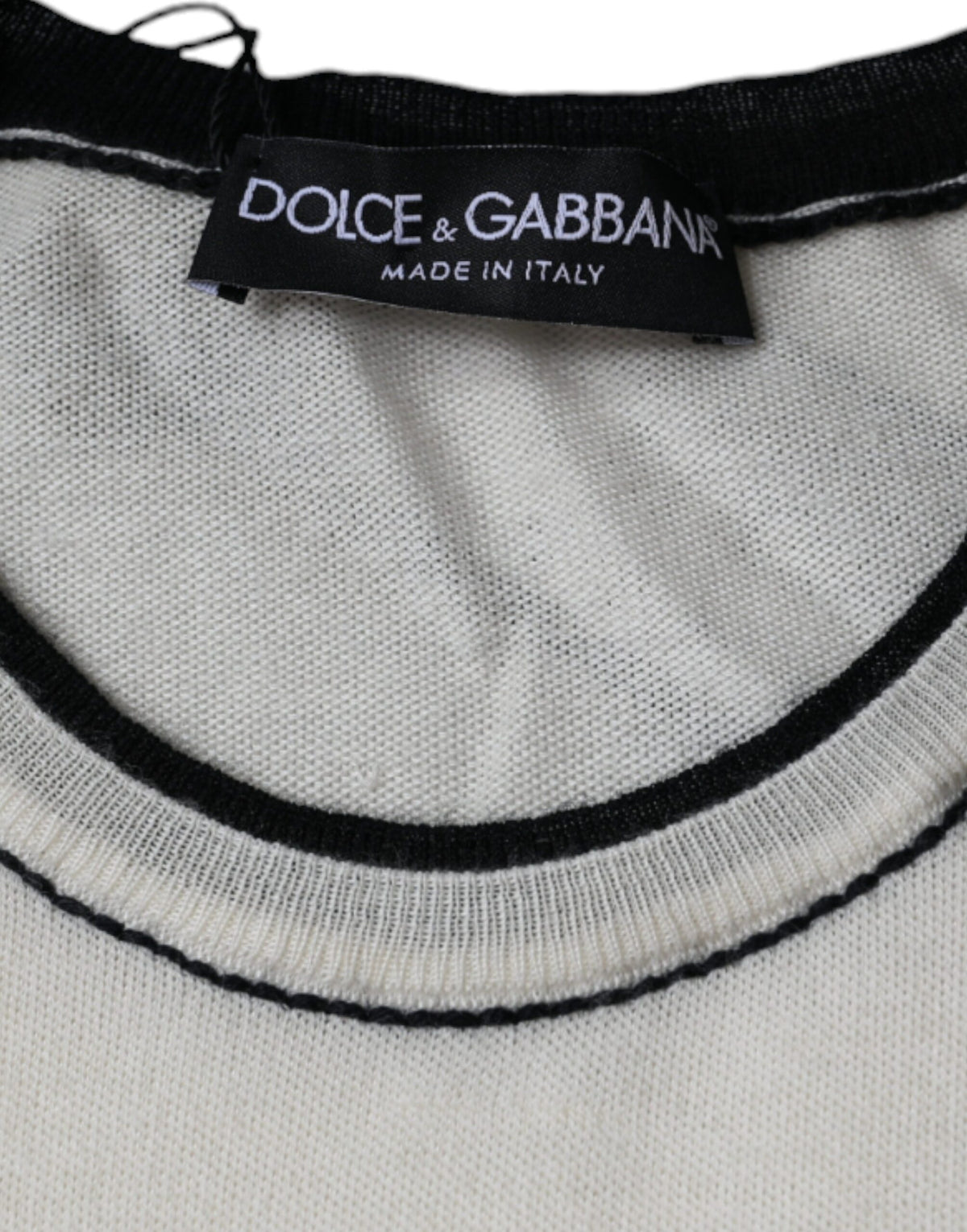 Dolce & Gabbana Off White Cashmere Short Sleeves Men's T-shirt