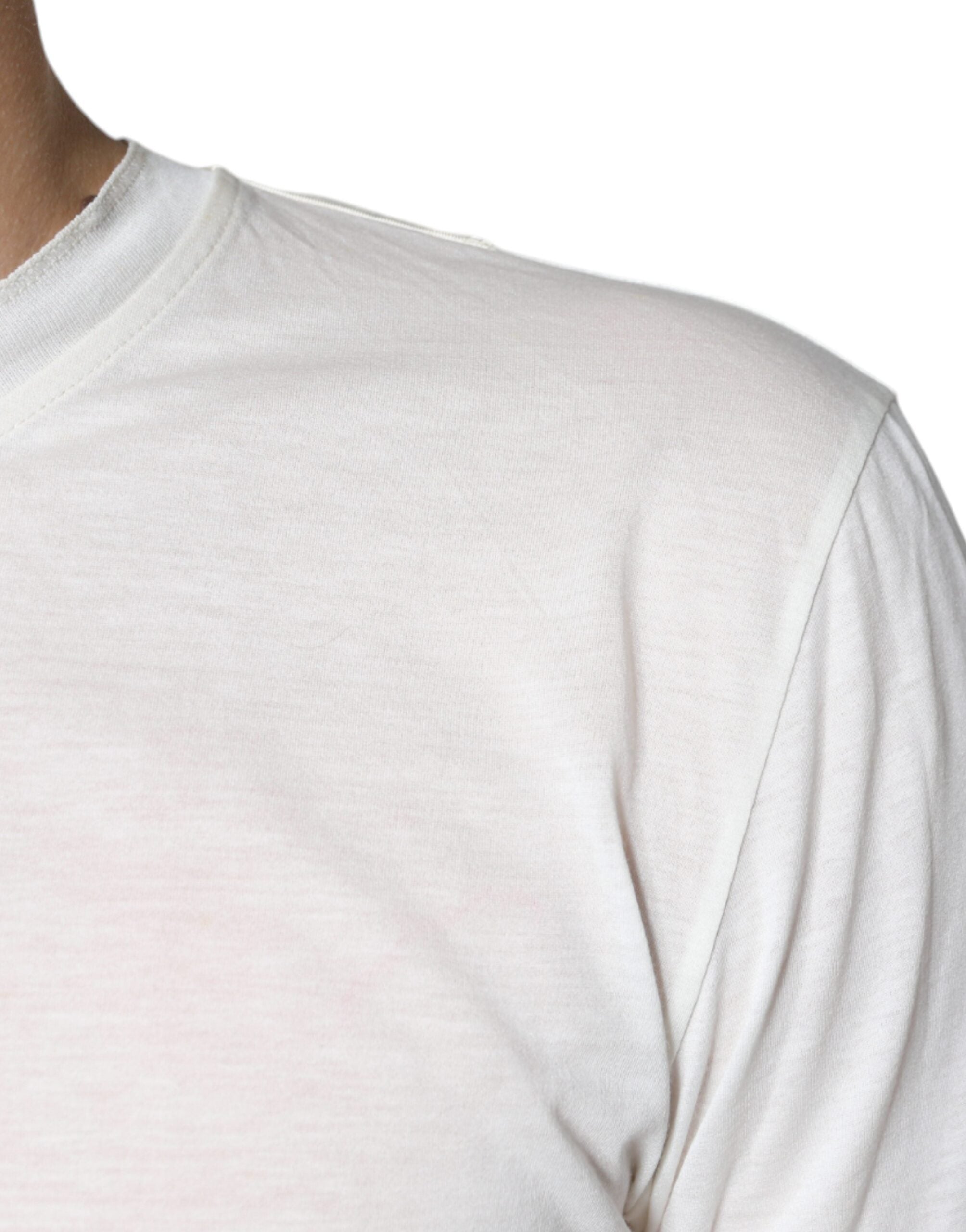 Dolce & Gabbana Off White Cotton Short Sleeves Men's T-shirt