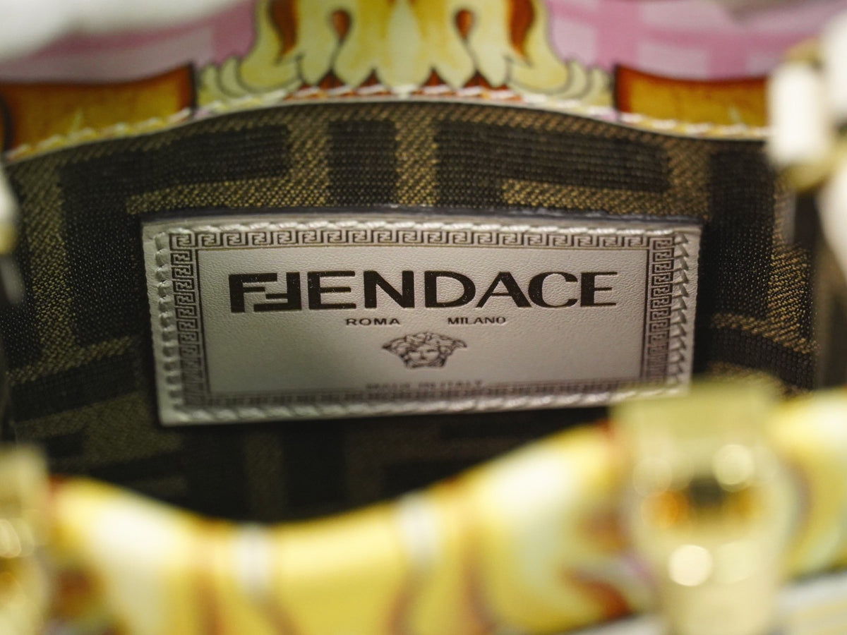 Fendi X Versace Fendace Convertible Sunshine Shopper Printed Laminated Leather Multicolour Leather Tote Bag Bag (Pre-Owned)