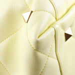 Valentino Garavani Roman Stud Yellow Leather Tote Bag (Pre-Owned)