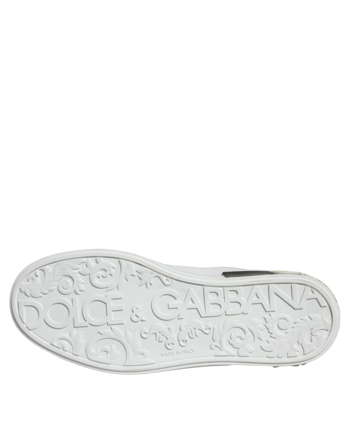 Dolce & Gabbana Black Leather Logo Portofino Sneaker Men's Shoes (Pre-Owned)