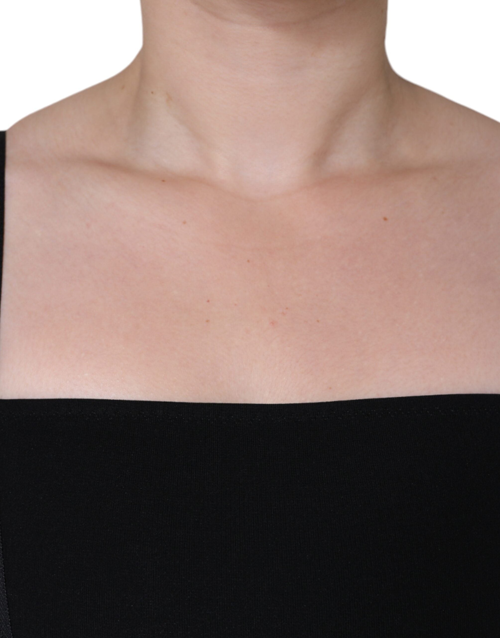 Dolce & Gabbana Black Zipper Bodycon Sheath Midi Women's Dress