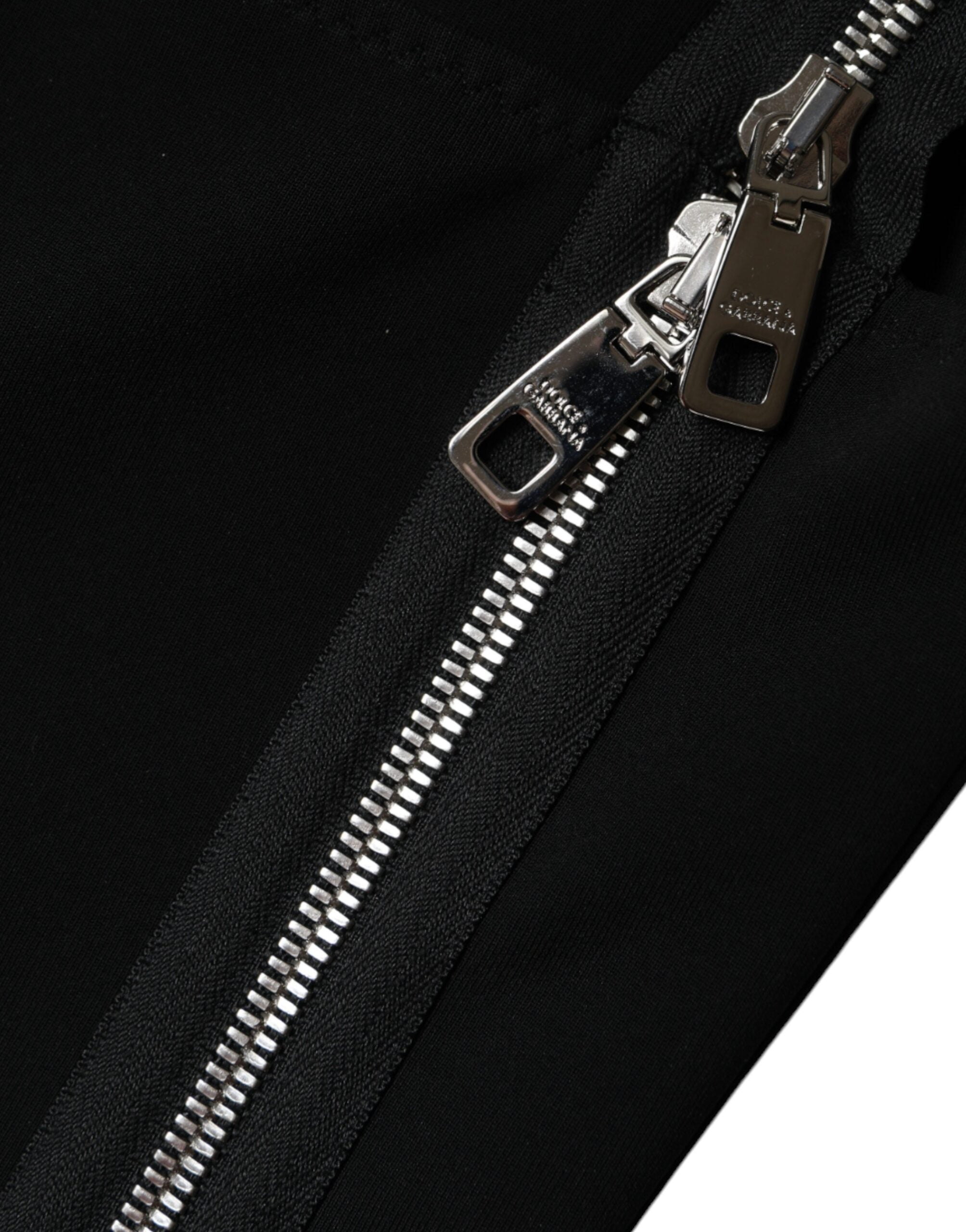 Dolce & Gabbana Black Zipper Bodycon Sheath Midi Women's Dress