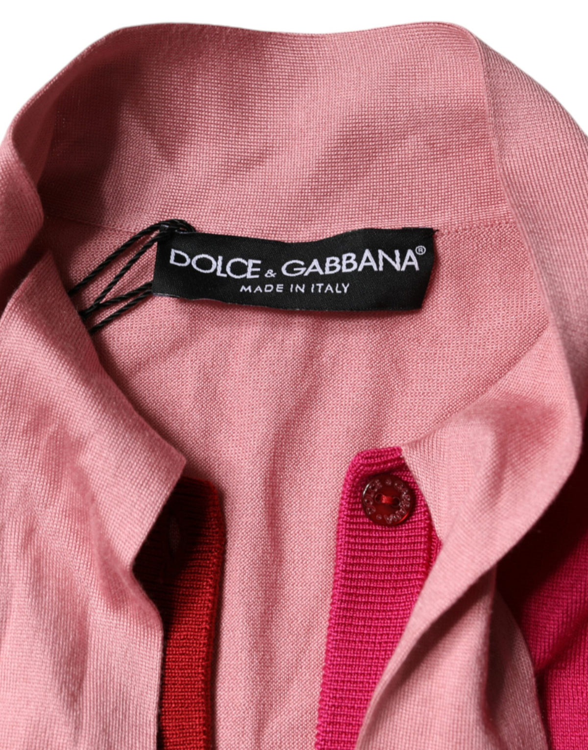 Dolce & Gabbana Pink Short Sleeves Pullover Ascot Collar Women's Top (Pre-Owned)