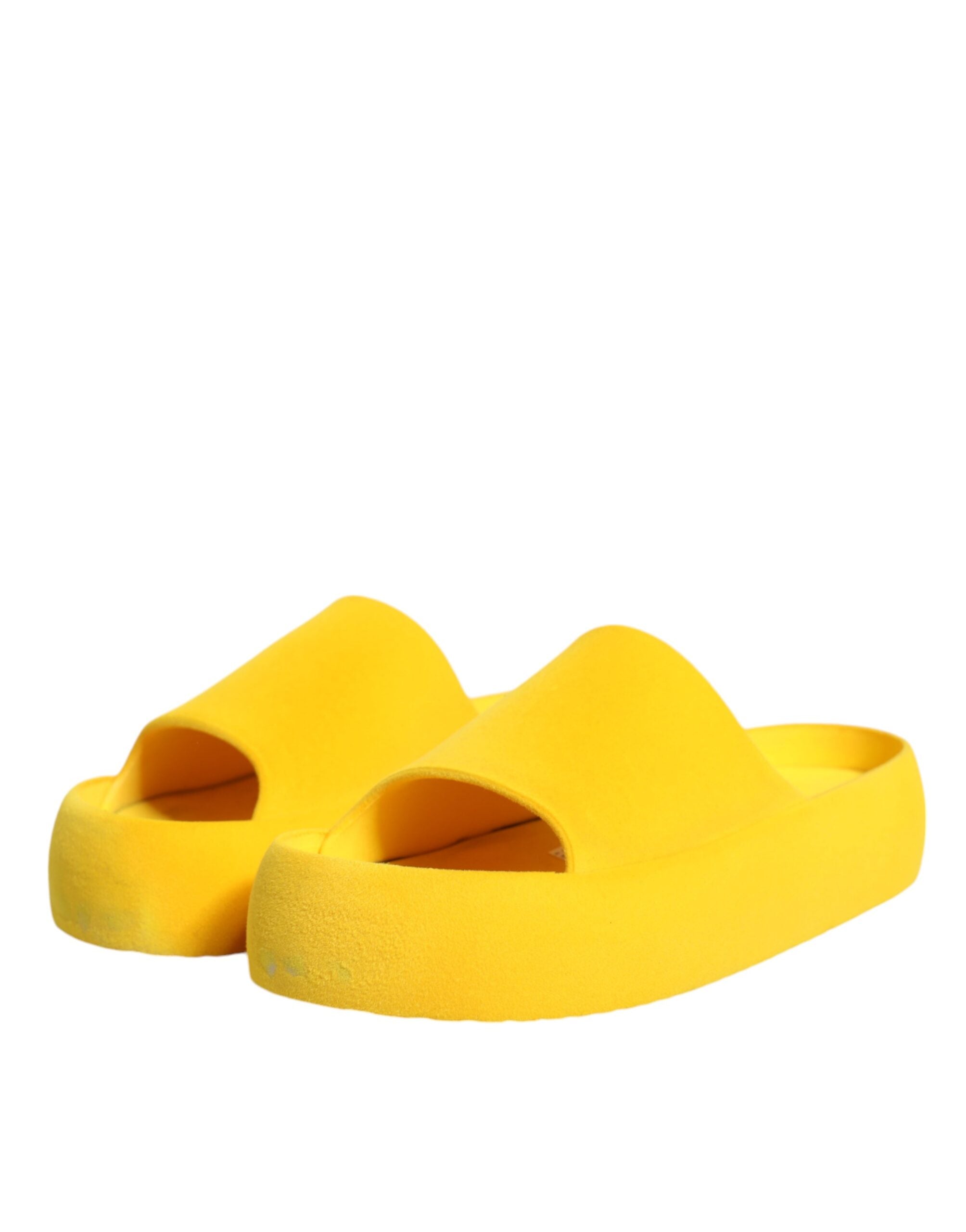 Dolce & Gabbana Yellow Rubber Slides Sandals Beachwear Women's Shoes (Pre-Owned)