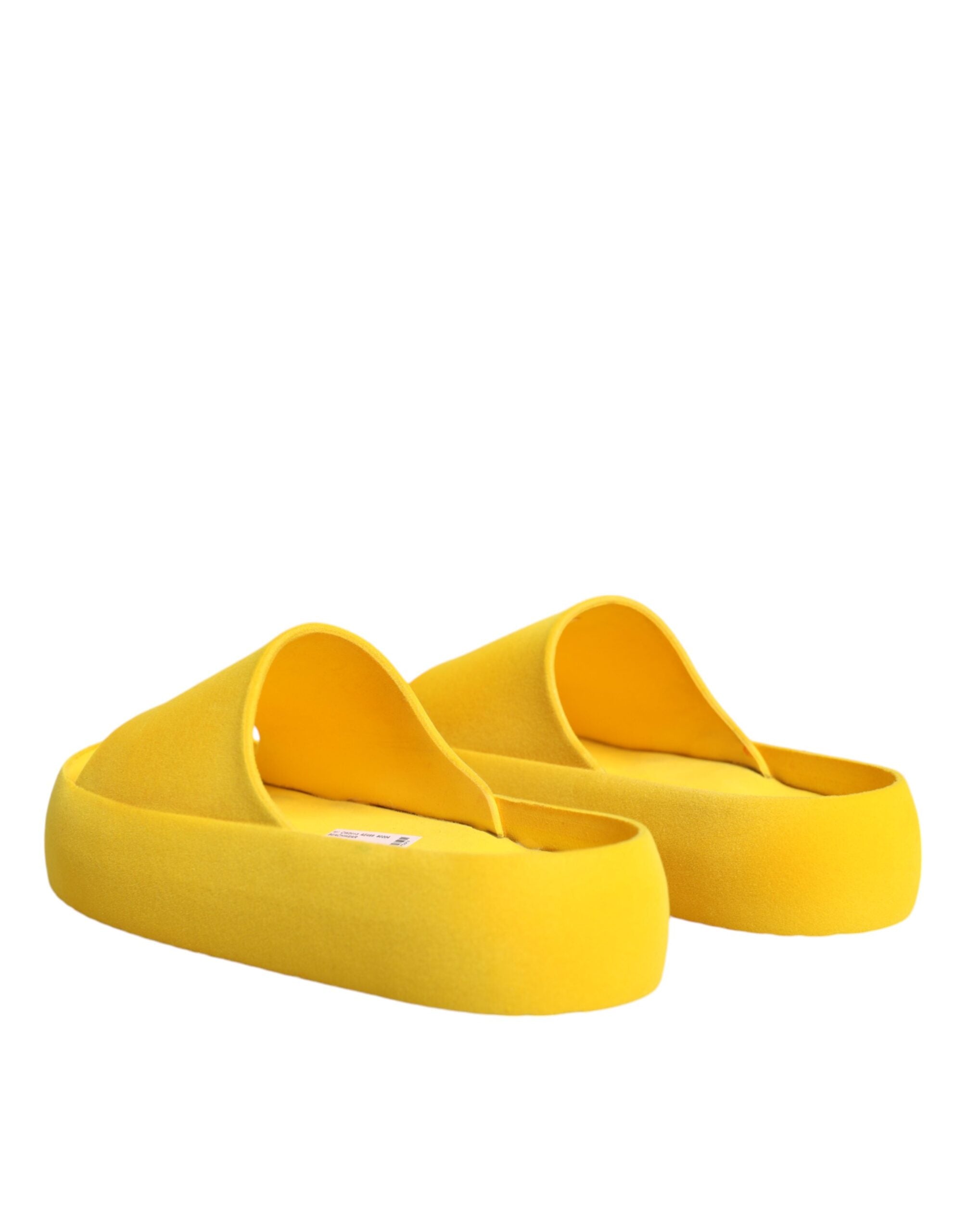 Dolce & Gabbana Yellow Rubber Slides Sandals Beachwear Women's Shoes (Pre-Owned)
