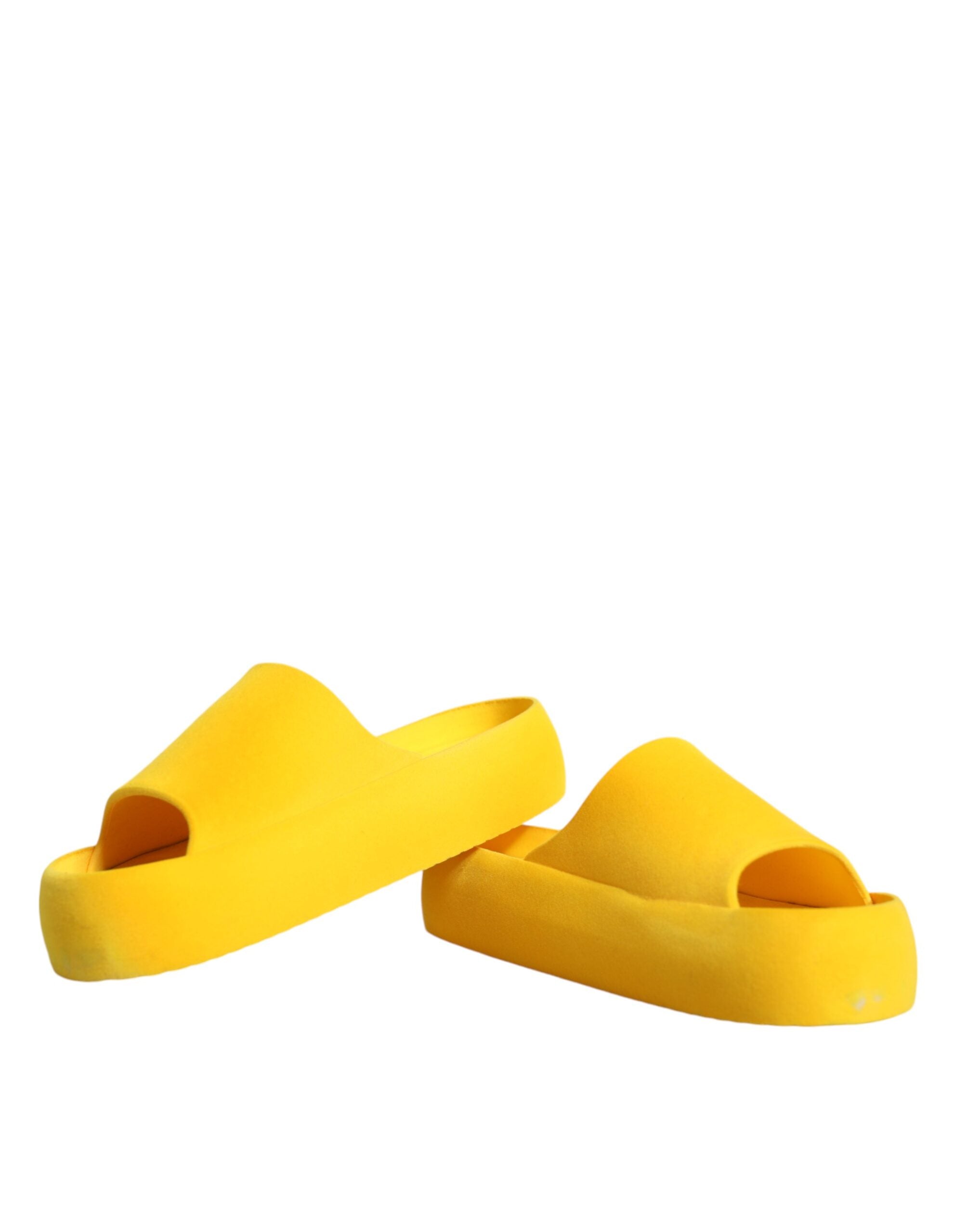 Dolce & Gabbana Yellow Rubber Slides Sandals Beachwear Women's Shoes (Pre-Owned)