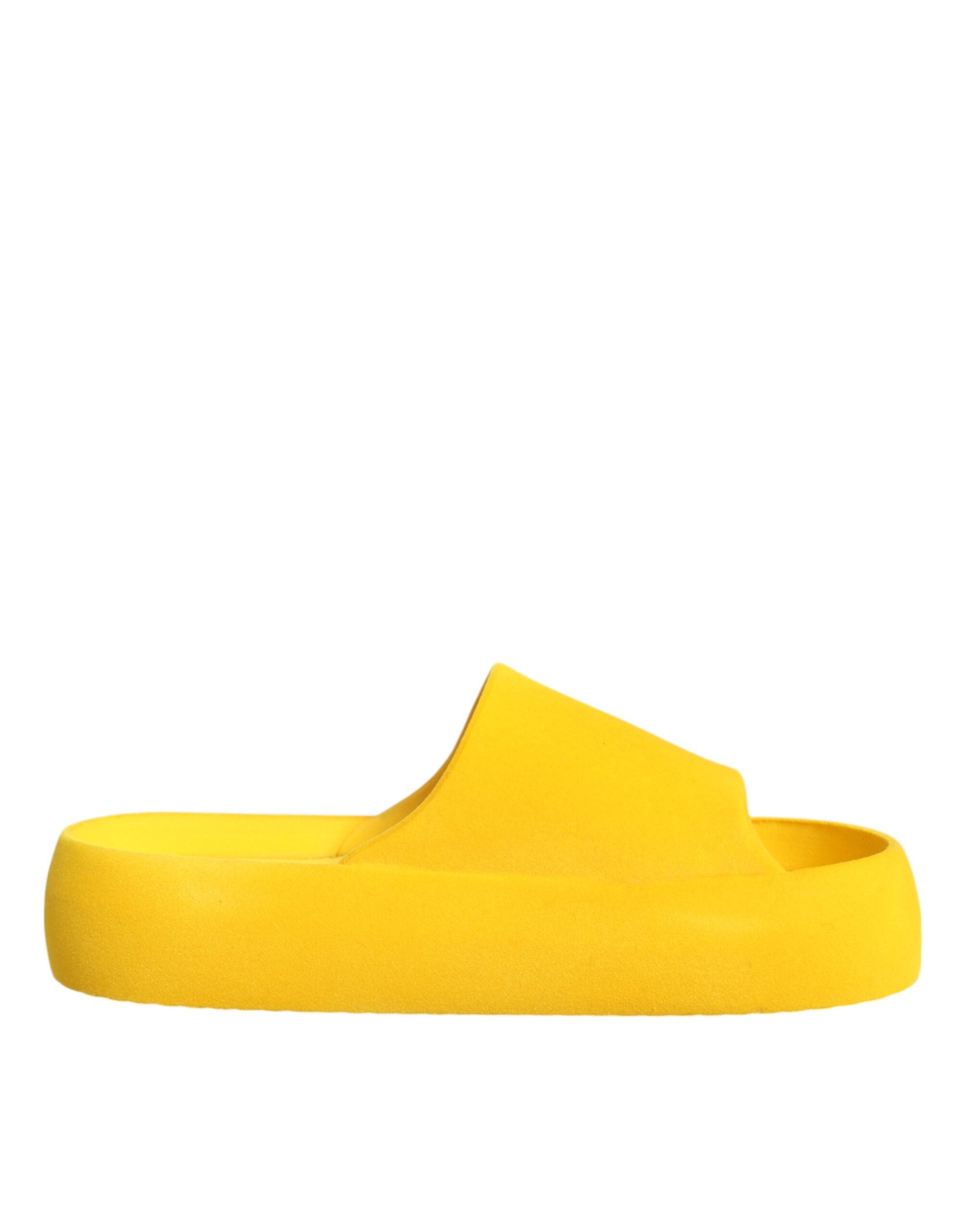 Dolce & Gabbana Yellow Rubber Slides Sandals Beachwear Women's Shoes (Pre-Owned)