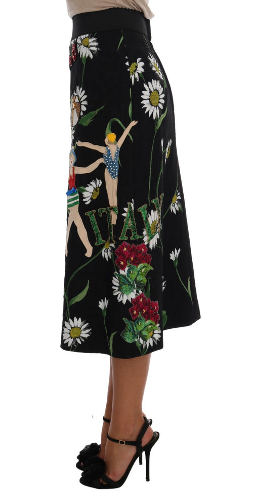 Dolce & Gabbana Embellished A-Line Mid-Calf Women's Skirt