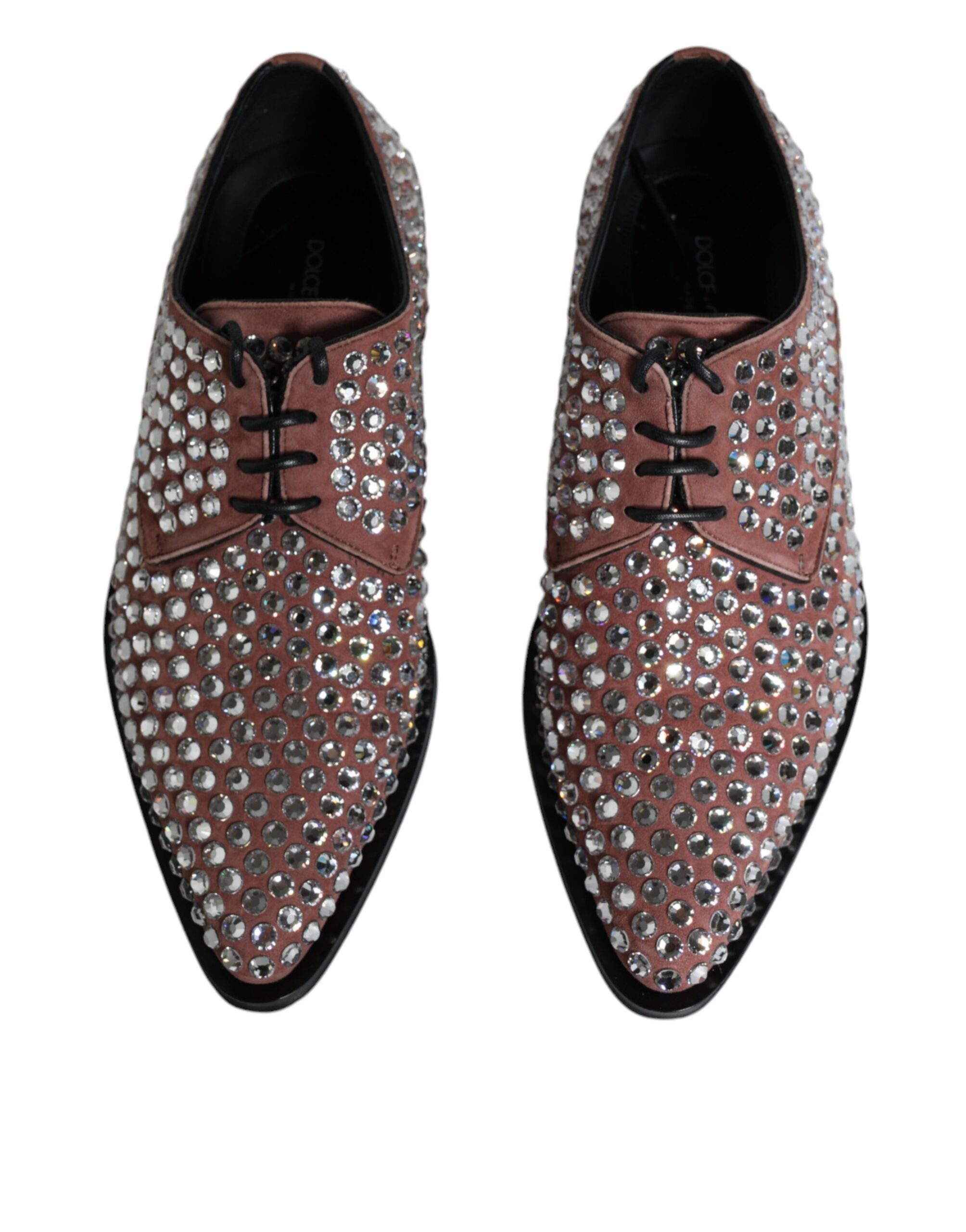 Dolce & Gabbana Brown Strass Embellished Derby Dress Women's Shoes (Pre-Owned)