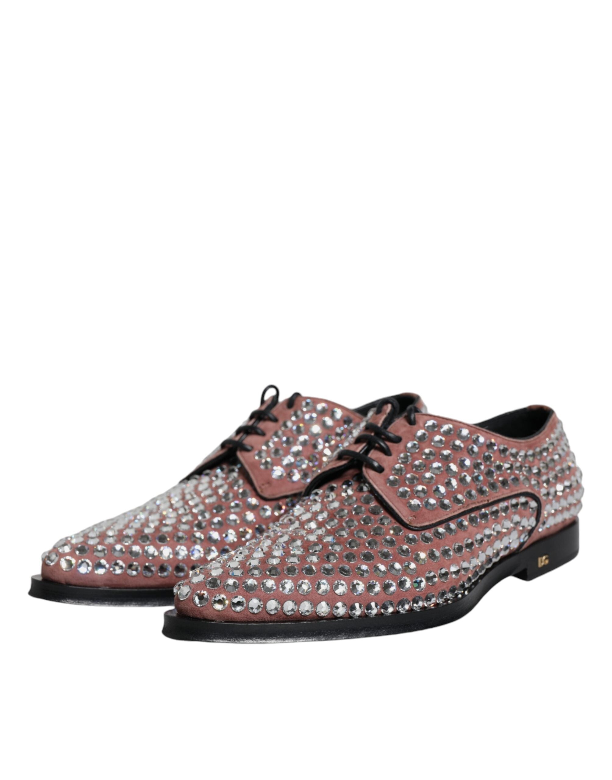 Dolce & Gabbana Brown Strass Embellished Derby Dress Women's Shoes (Pre-Owned)