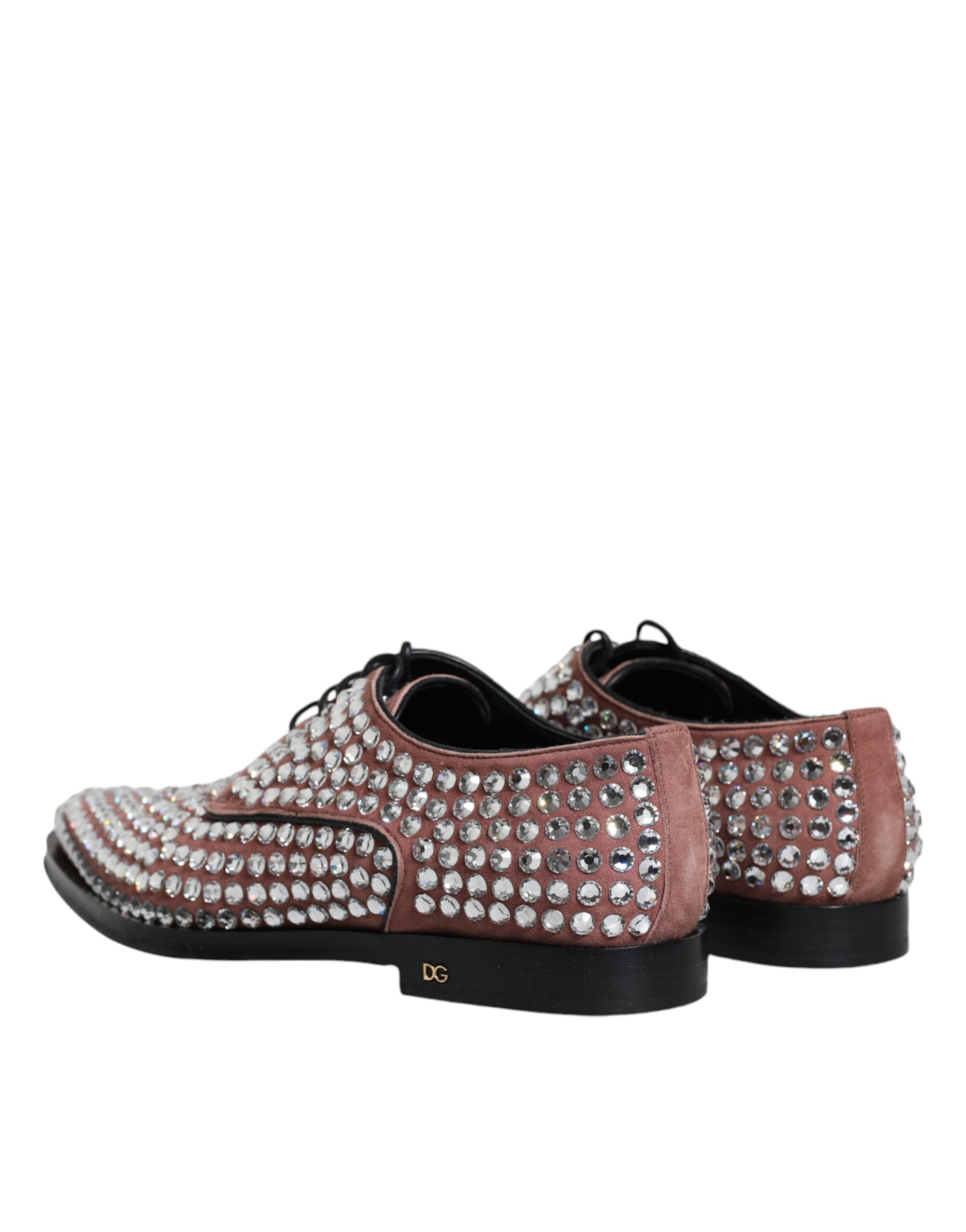 Dolce & Gabbana Brown Strass Embellished Derby Dress Women's Shoes (Pre-Owned)