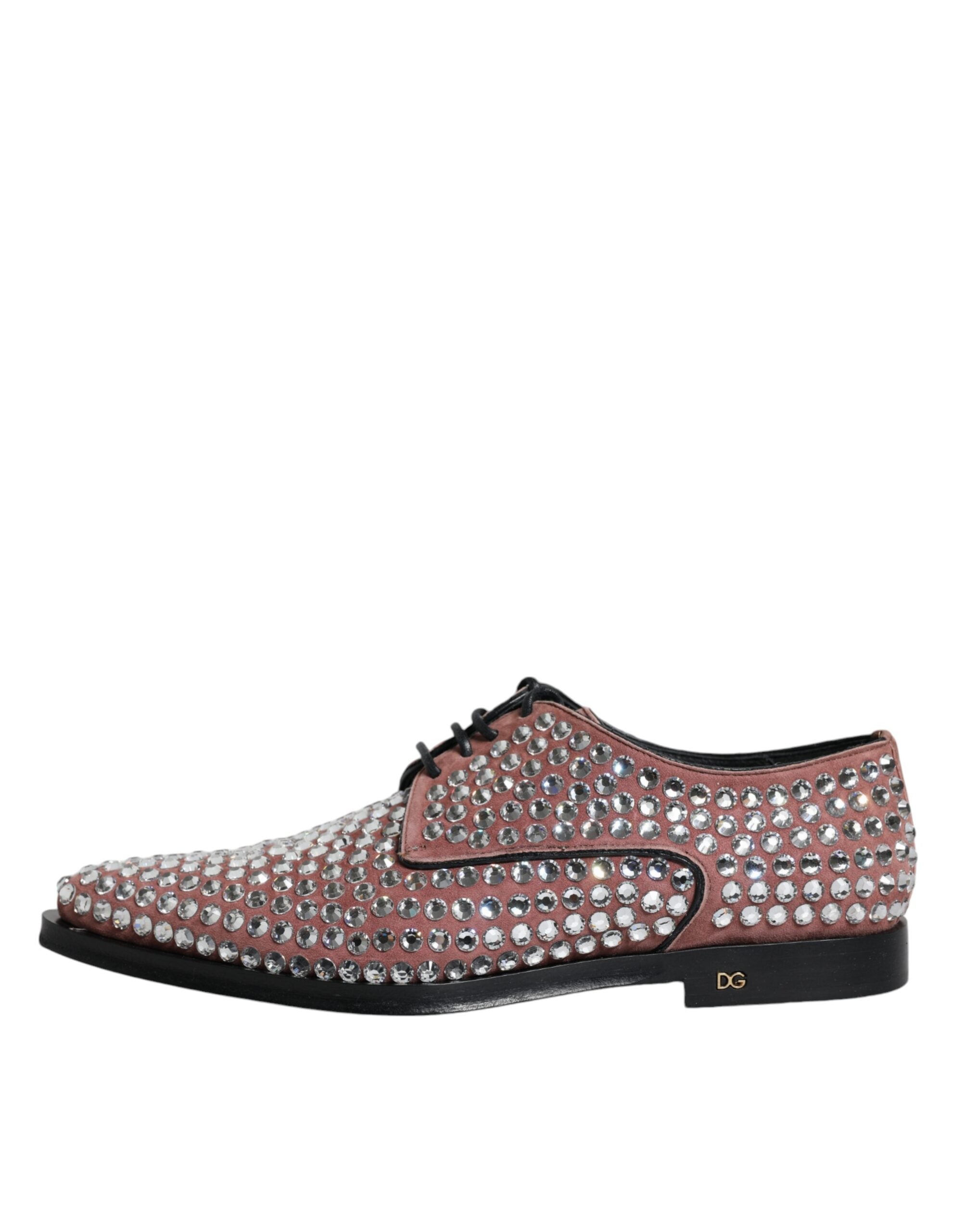 Dolce & Gabbana Brown Strass Embellished Derby Dress Women's Shoes (Pre-Owned)