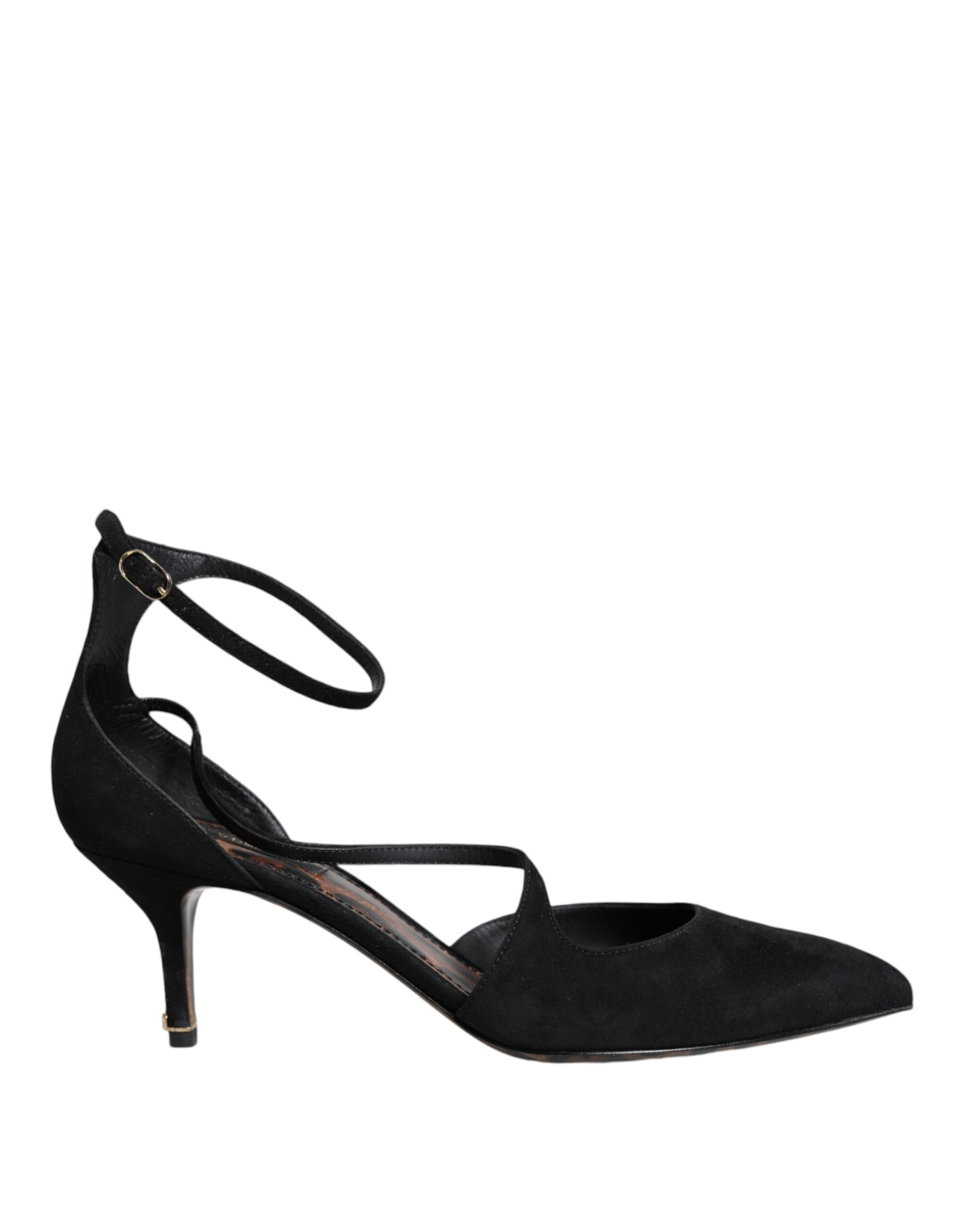 Dolce & Gabbana Black Suede Ankle Strap Heels Pumps Women's Shoes (Pre-Owned)