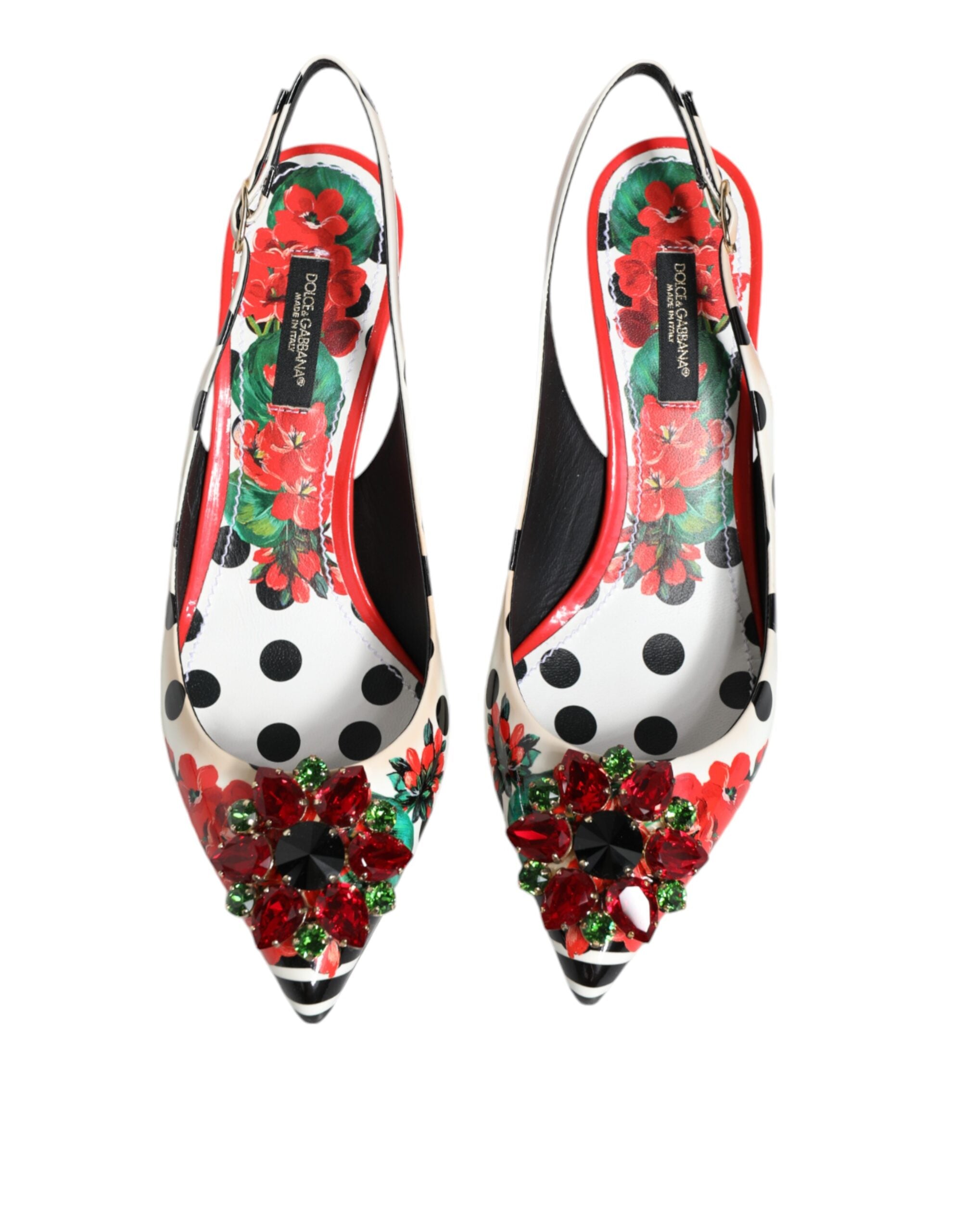 Dolce & Gabbana Multicolor Crystal Heels Slingback Women's Shoes (Pre-Owned)