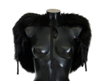 Dolce & Gabbana Black Silver Fox Fur Women's Scarf