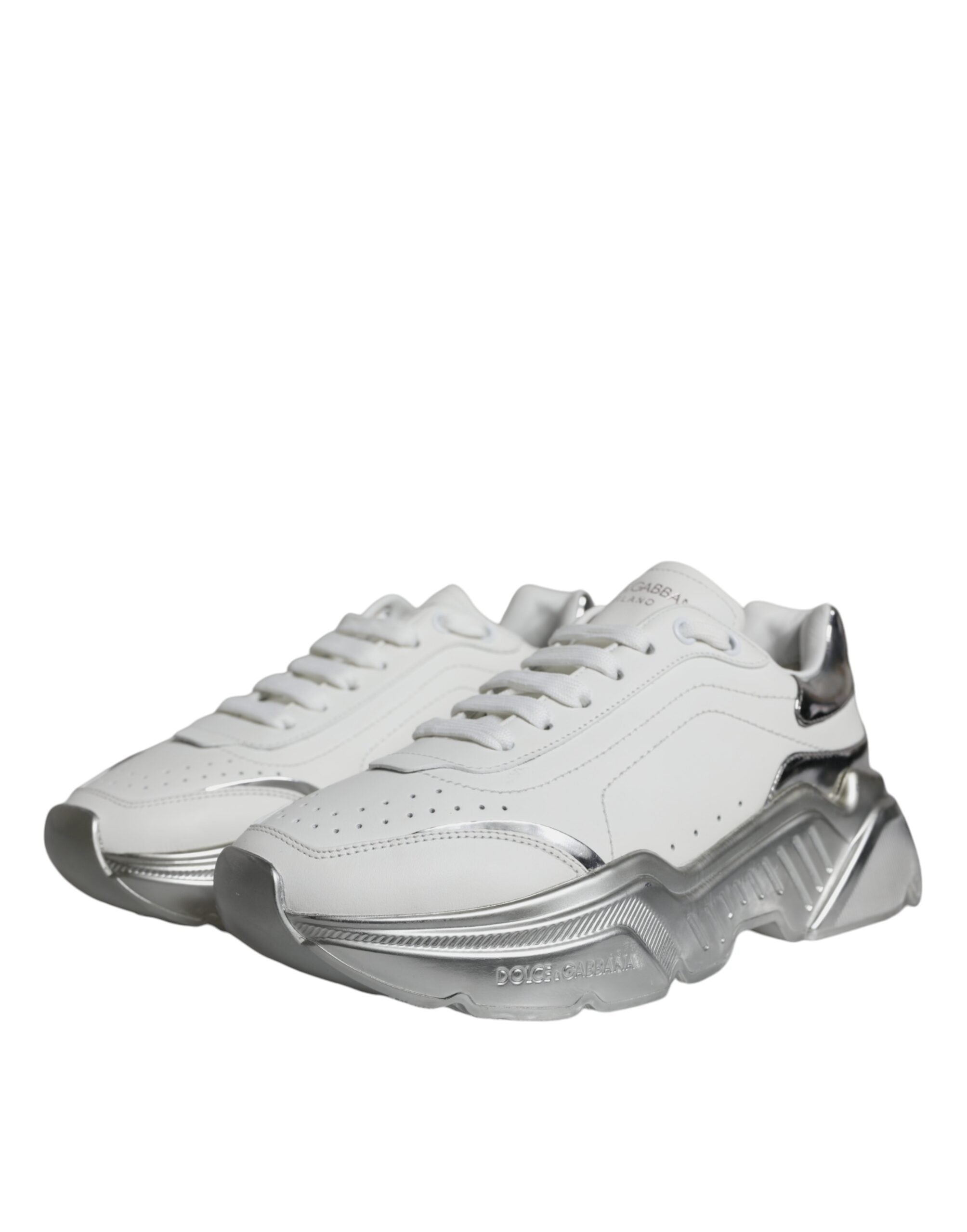 Dolce & Gabbana Silver White Daymaster Low Top Sneakers Women's Shoes (Pre-Owned)